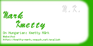 mark kmetty business card