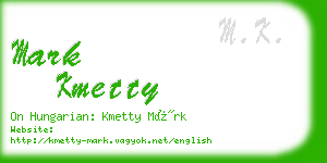 mark kmetty business card